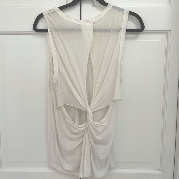 A.L.C Twisted Open Back White Tee - Picture 1 of 10